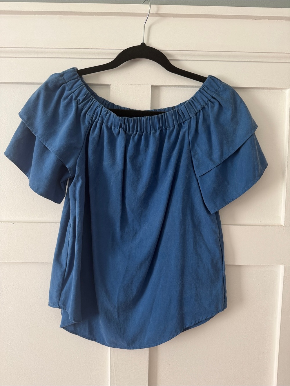 H&M Blue Off-Shoulder Ruffle Women’s Top